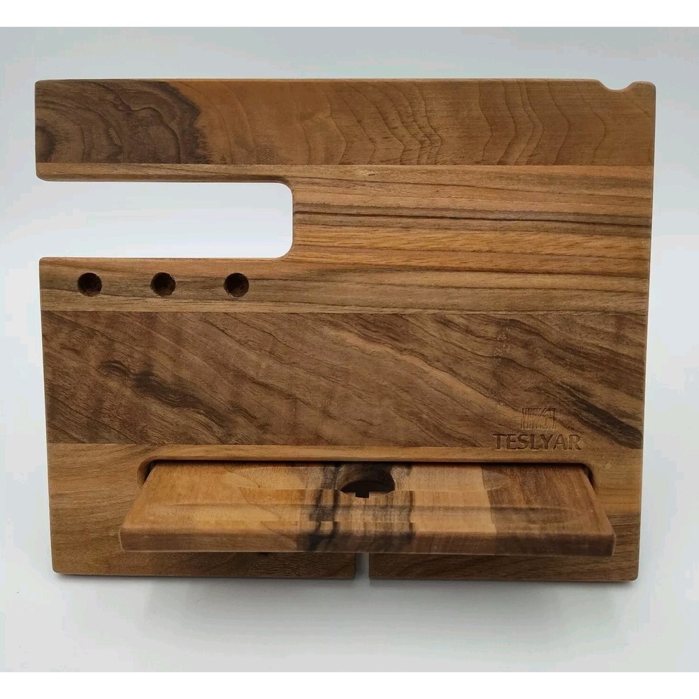TESLYAR Wood Holder Organizer Phone Key Wallet Watch Glasses SEE B3.24AM2072